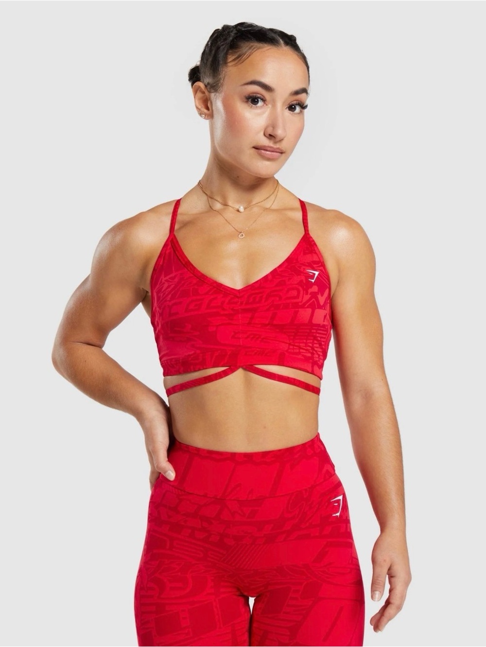 Gymshark Red Strappy Sports Bra